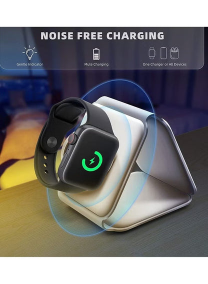 Power Dock 3-in-1 – Foldable Magnetic Wireless Charger for Phone, Watch & Earbuds