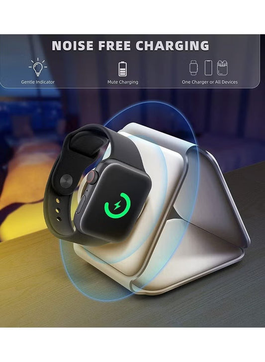 Power Dock 3-in-1 – Foldable Magnetic Wireless Charger for Phone, Watch & Earbuds